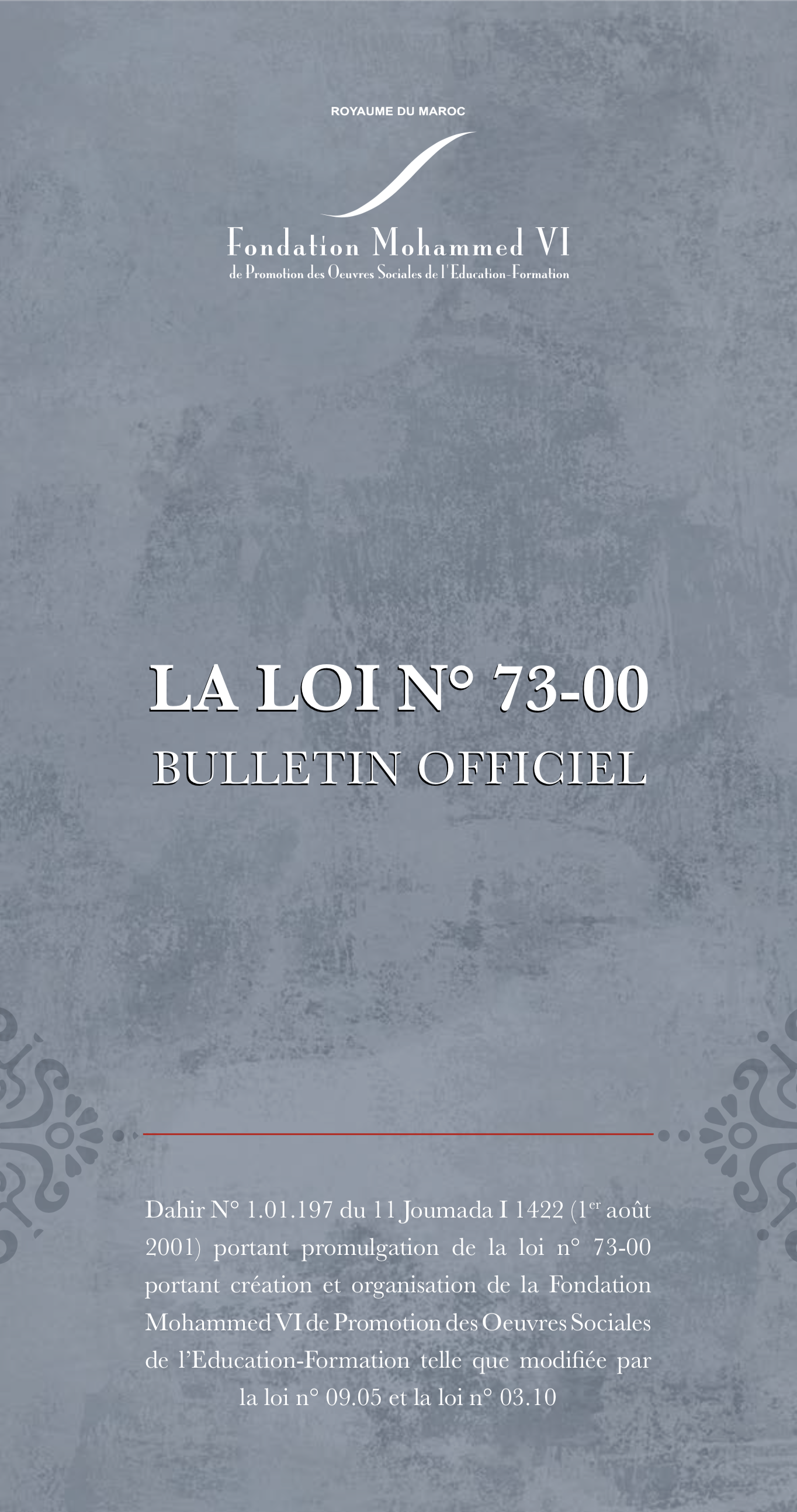 Loi 73.00 version Française